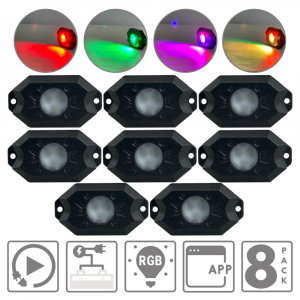 LED Rock Lights (RGB/8 Pack)