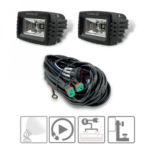3" LED Scene Light Pair and Wiring Kit