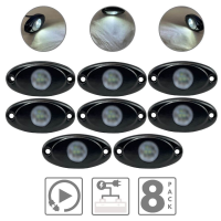 LED Rock Lights (White/8 Pack)