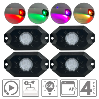 True White RGB LED Rock Lights (RGBW/4 Pack)