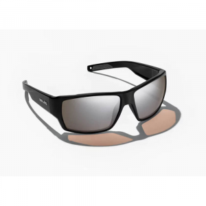 Bajio Vega Sunglasses - Polarized - Black Matte with Violet Mirror Glass