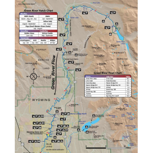 Map the Xperience - Green River, Wyoming Fishing & Fly Fishing Map - One Color - One Size