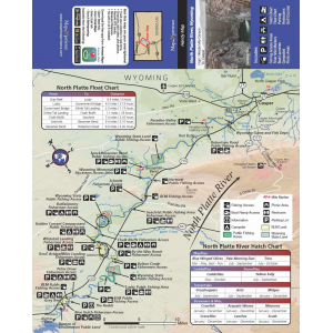 Map the Xperience - North Platte River, Wyoming - Fishing and Fly Fishing Map - One Color - One Size