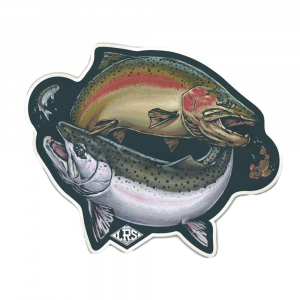 Lakes Rivers Streams Steelhead Cycle Decal - One Color