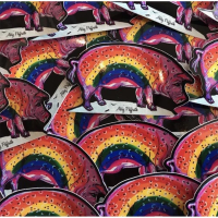 Art 4 All Hog Bow Sticker - One Color - One Size