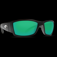 Costa Corbina Sunglasses - Polarized - Black with Green Mirror 580G