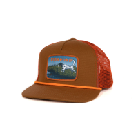 Fishpond On Point Trucker Hat - Sandbar and Orange - One Size