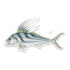 Casey Underwood Art Fly Fishing Roosterfish Sticker Decal