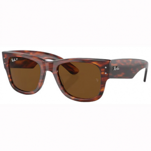Ray-Ban Mega Wayfarer Glasses Striped Havana Brown 0RB0840S-9543351