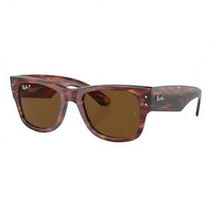 Ray-Ban Mega Wayfarer Glasses Striped Havana Brown Polar 0RB0840S-9545751
