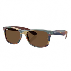 Ray-Ban New Wayfarer Glasses Brown with Blue Camu Dark Brown 0RB2132-68253355