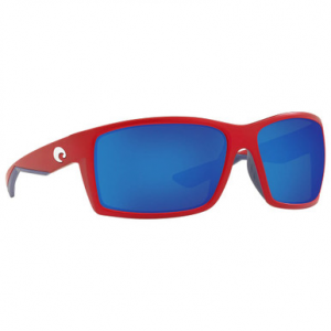 Costa Del Mar Costa Reefton Matte USA Red Frame Sunglasses w/Blue Mirror 580G Lenses 06S9007-90073564