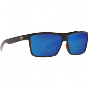 Costa Del Mar Costa Rinconcito Shiny USA Black Frame Sunglasses w/Blue Mirror 580G Lenses 06S9016-90162660