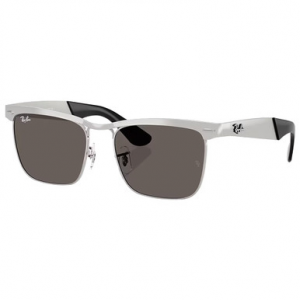 Ray-Ban Wayfarer Glasses Deluxe Sandblasted Silver on Silver Dark Grey 0RB3875-019B153