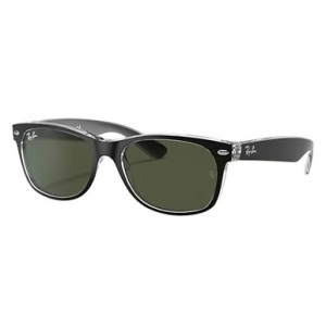 Ray-Ban New Wayfarer Glasses Black on Transparent G-15 Green 0RB2132-605252