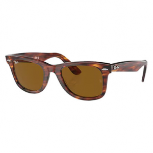 Ray-Ban Wayfarer Glasses Striped Havana B-15 Brown 0RB2140-95450