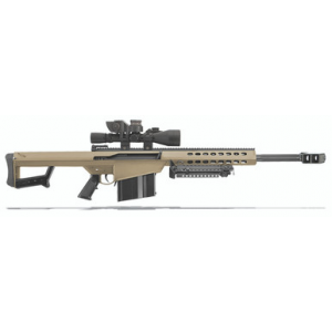 Barrett 82A1 50 BMG FDE 20" Leupold Mark 4 M1, BORS, Rings 14023