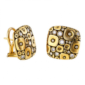 Alex Sepkus 18K and Diamond "Soft Mosaic" Earrings E-115D