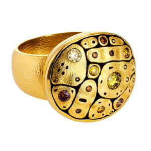 Alex Sepkus 18K and Natural Color Diamond Early Spring Ring R-188DC in Gold, 6.5