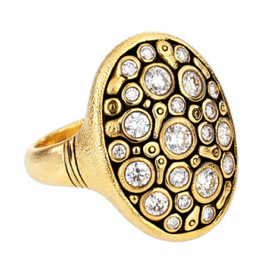 Alex Sepkus 18K and Diamond "Constellation" Dome Ring R-141D in Gold, 5.75