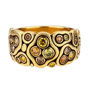 Alex Sepkus 18K and Diamond "Swirling Water" Band R-86 in Gold, 6.75