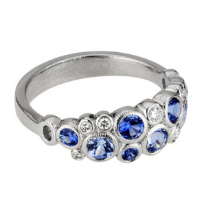 Alex Sepkus Platinum, Sapphire and Diamond Ring R-113PS, 6.75