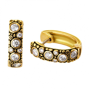 Alex Sepkus 18K and Diamond "Oval Hoop" Earrings E-62D in Gold