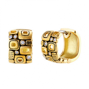 Alex Sepkus 18k and Diamond "little Windows" Huggie Earrings E-83