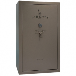 Liberty Safe Colonial Bronze Textured 64-Gun Safe w/Black Ink, SecuRam Back Lit Brass eLock & Economy Door Panel