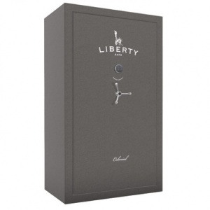 Liberty Safe Colonial Granite 64-Gun Safe w/Silver Ink, SecuRam BackLit Chrome eLock & Economy Door Panel 50-075-10G-LBCOXXS-GTT64TLS-BCR-SP-EXX-X