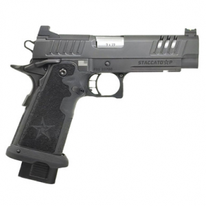 Staccato P Duty V2 9mm DLC/SS P Optic Ready Tac Texture Grip With X-Series Serrations 12-1200-000003-01