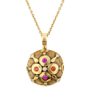 Alex Sepkus 18K Sapphire and Diamond "Spring Blossom" Pendant M-63S in Gold