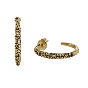 Alex Sepkus 18K and Diamond Hoop Earrings E-111 in Gold