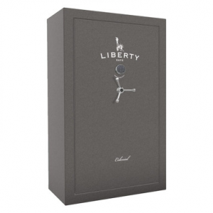 Liberty Safe Colonial Granite 30-Gun Safe w/Silver Ink, SecuRam BackLit Chrome eLock & Economy Door Panel 30-075-08G-LBCOXXS-GTT30TLS-BCR-SP-EXX-X