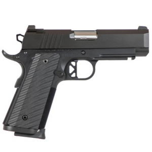 Dan Wesson TCP 9mm Blk Alum Frame w/Brass Bead Front/Serrated Rear Sight, Rail, Magwell, G10 Grips, 4" Bull Bbl, 9rd Pistol 01845