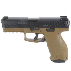 Heckler & Koch HK VP9 9mm FDE Pistol w/(3) 10rd Mags, Night Sights, (2) Add'tl Backstraps, & (2) Add'tl Sets of Lateral Grip Plates 81000228