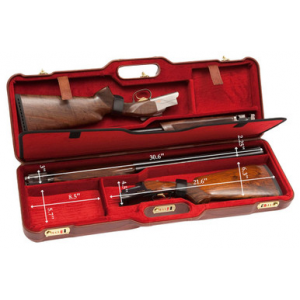 Negrini Two Gun 30.5" Case Brown Leather/Bordeaux 1670PL/4773 in Brown Leather Exterior; Bordeaux Interior