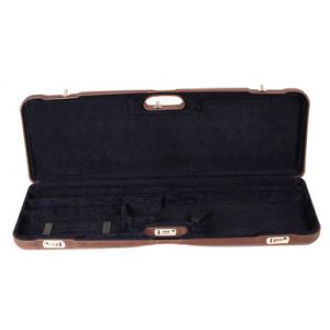 Negrini One Shotgun Two Barrels 36.5" Case Leather/Blue 1653PL/5039 in Brown Leather Exterior; Blue Interior