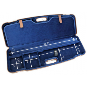 Negrini Two Gun 33.7" Case Brown Leather/Blue 1622PL/5137 in Brown Leather Exterior; Blue Interior
