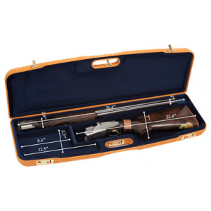 Negrini One Shotgun 31-3/8" Tabasco Leather/Blue 1608PL/4722 in Tabasco Brown Leather Exterior; Blue Interior