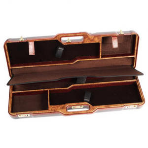 Negrini Two Gun 30.5" Case Black/Wood/Leather Trim 1670LX/WOOD in Black Exterior; Wood Finish Interior
