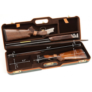 Negrini Two Gun 30.5" Case Green/Brown 1670LX/4772 in Green Exterior; Brown Interior