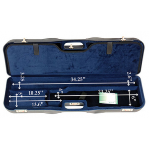 Negrini Extra Deep Two Gun Case Med Rib OU SXS Blue Blue Interior 1646LR-2F/4980 in Blue With Blue Interior