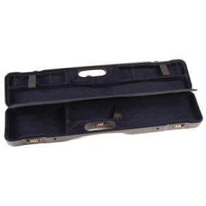 Negrini Uplander O/U or SXS Upland Shotgun Case w/ QD Padded Shoulder Strap Black/Blue Interior 16405LR/5541 in Black Exterior