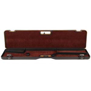 Negrini Scoped Bolt AcMon Rifle Case Black/Brown 1619LUNGA/5517 in Black Exterior/ Brown Interior
