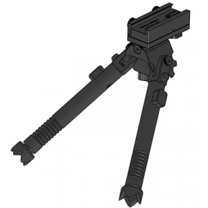 TRT Tactical Bipod, +/- 25deg cant, +/- 30deg swivel, metal claw feet BP-S-FM-C