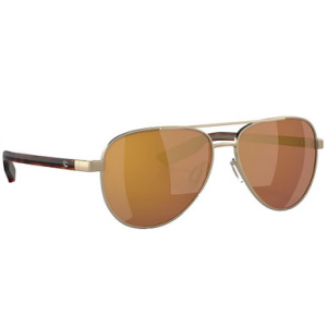 Costa Del Mar Costa Peli Brushed Gold Frame Sunglasses w/Gold Mirror 580G Lenses 06S4002-40022857