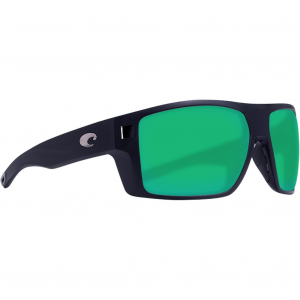 Costa Del Mar Costa Diego Matte Black Sunglasses w/Sunrise Silver Mirror 580G Lenses 06S9034-90340462 in Green Mirror 580G