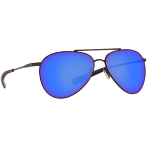 Costa Del Mar Costa Piper Shiny Black Frame Sunglasses w/ Blue Mirror 580G Lenses PIP-101-OBMGLP