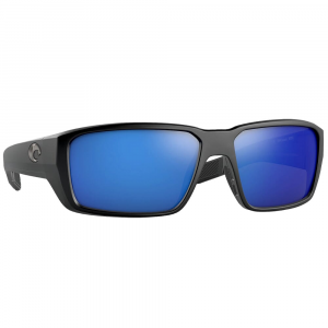Costa Del Mar Costa Fantail Pro Matte Black Sunglasses w/Sunrise Silver Mirror 580G Lenses 06S9079-90790560 in Blue Mirror 580G